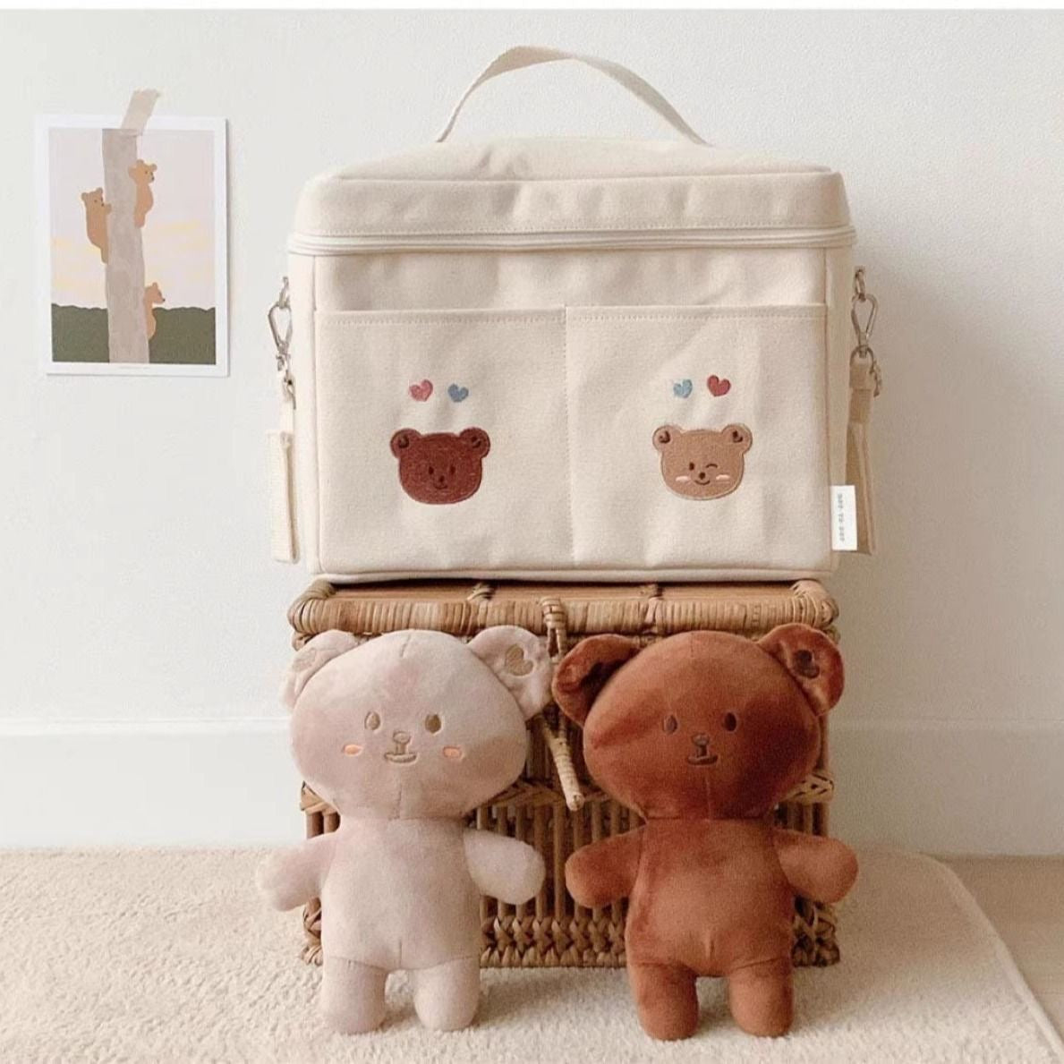 【DG6001】🇨🇳 代购 1.0 🇨🇳 Ins风宝宝保温便携外出收纳妈咪包 🐻