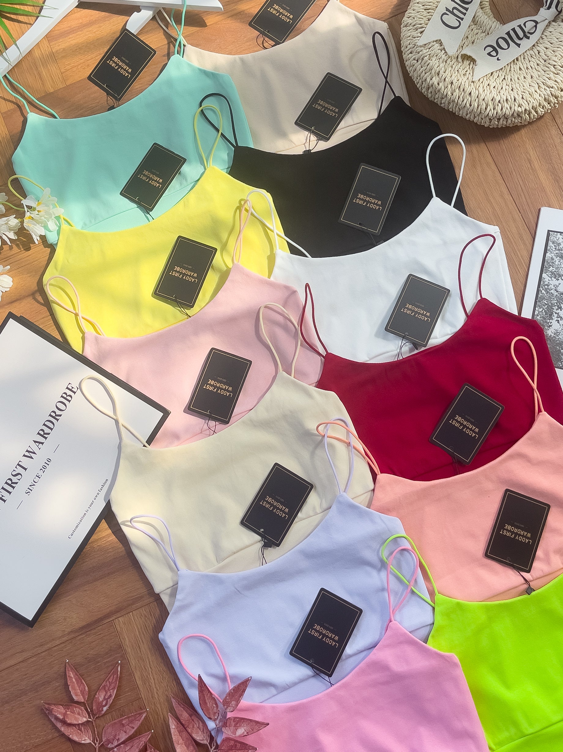 【T33761】独家爆款简约百搭系款肩带无袖前双后单纯棉内搭上衣 ❤❤ 【A-R2-C1】