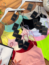 【T33761】独家爆款简约百搭系款肩带无袖前双后单纯棉内搭上衣 ❤❤ 【A-R2-C1】