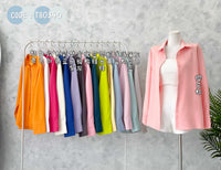 【T80340】＊订单不断＊ 独家爆款高品质韩式宽松版多巴胺色系翻领长袖西装衬衫上衣❤️【A-R1-C5】