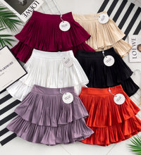 【S68114】【独家小圆饼】双层蛋糕百褶荷叶边高腰显瘦西装裙子，内层里布短裤【B-R1-C2】