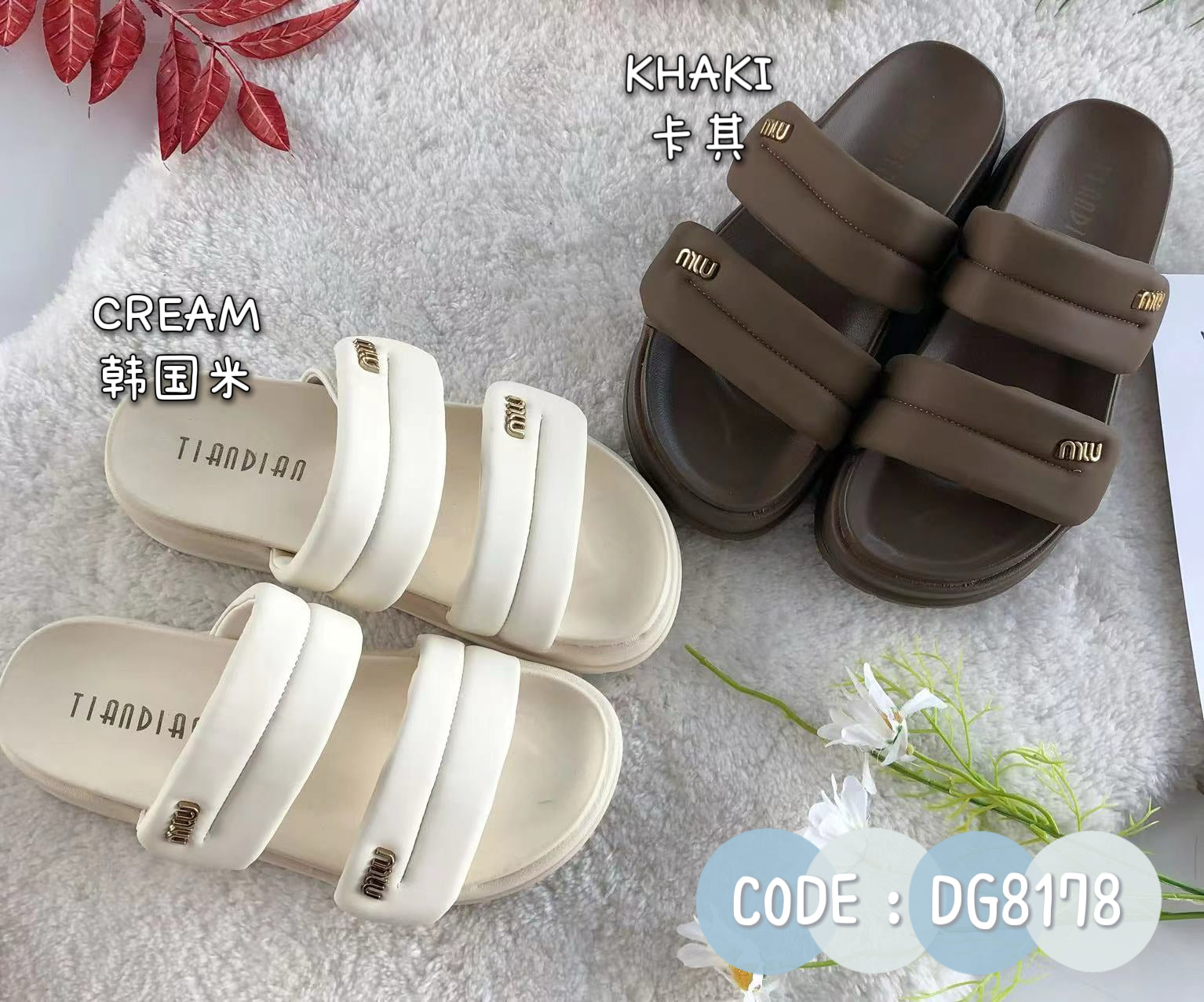 【R8178】【网站福利款✨】 高质量厚底软面魔术贴沙滩休闲拖鞋 ❤️❤️