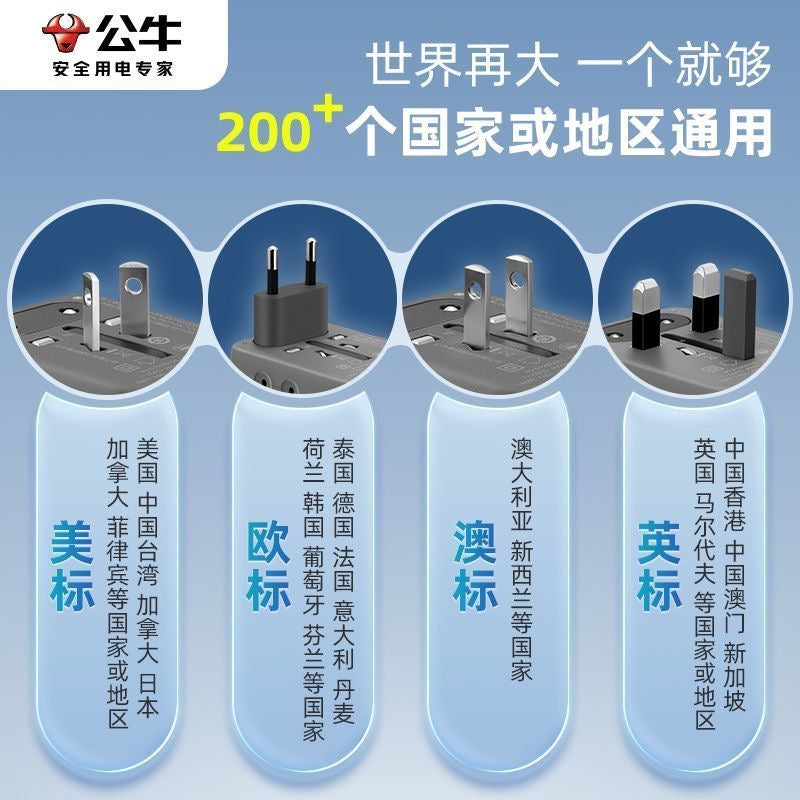 【DG6053】🇨🇳 代购 1.0 🇨🇳 公牛全球多国通用旅行转换插头 🔌