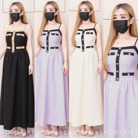 【D3414】【LFW独家小圆饼】高品质自调无袖肩带仙气风华夫格小香风连身裙子 ❤️❤️ 【F-R2-C2】
