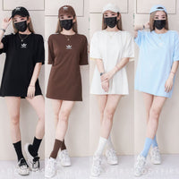 【O1166】高品质三件套男女同款圆领短袖三叶草刺绣Oversized 休闲上衣➕帽子➕袜子 ❤❤【A-RU-1】