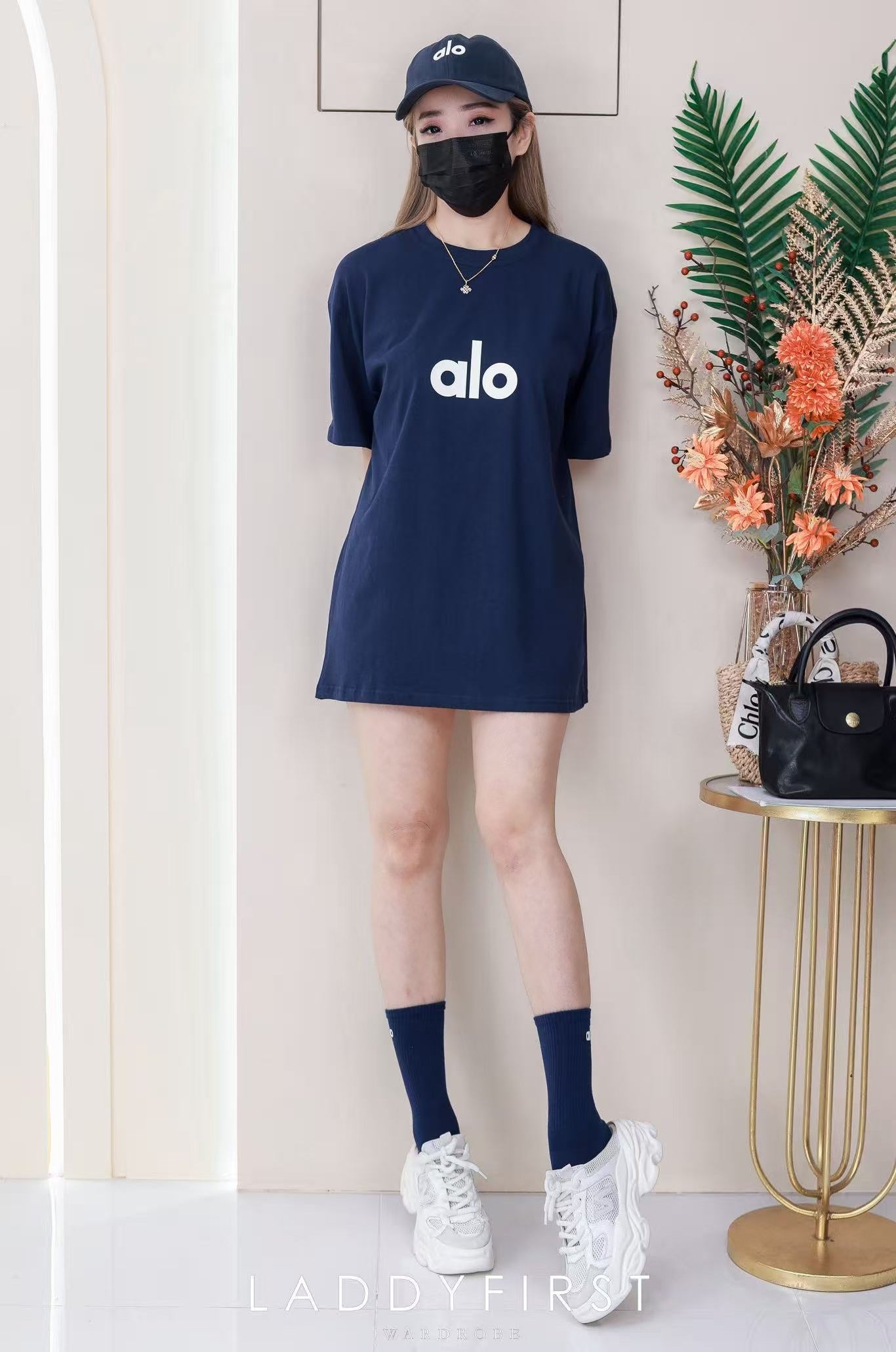 【O9966】高品质男女同款圆领短袖ALO立体Oversized 休闲上衣➕帽子 ❤❤【A-RU1】