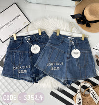 【S3524】独家爆款高品质牛仔COTTON JEANS简约显瘦显腿长百搭牛仔高腰裤裙，有口袋 ❤️❤️【B-R3-C1】