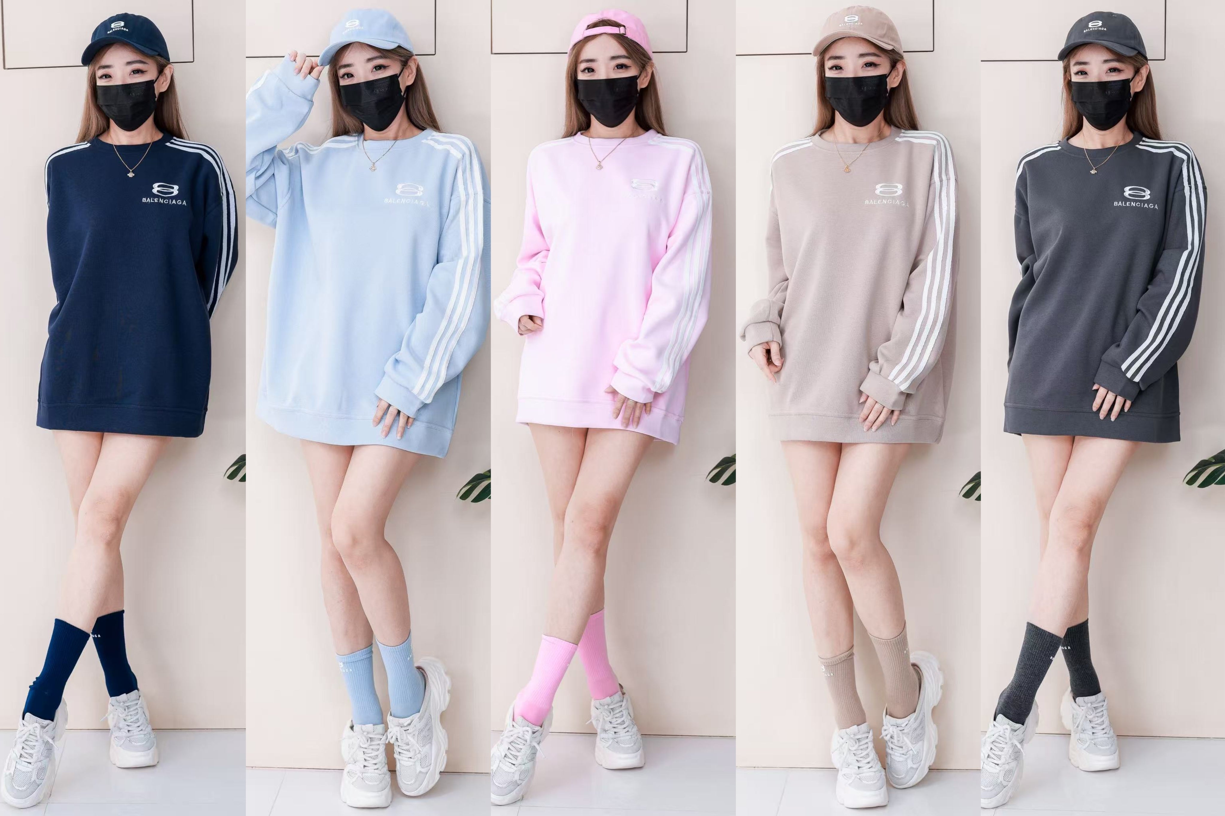 【O80112】高品质三件套男女同款厚实卫衣棉Oversized 潮流时尚长袖上衣 ❤️❤️ 上衣👕➕帽子🧢➕袜子🧦*