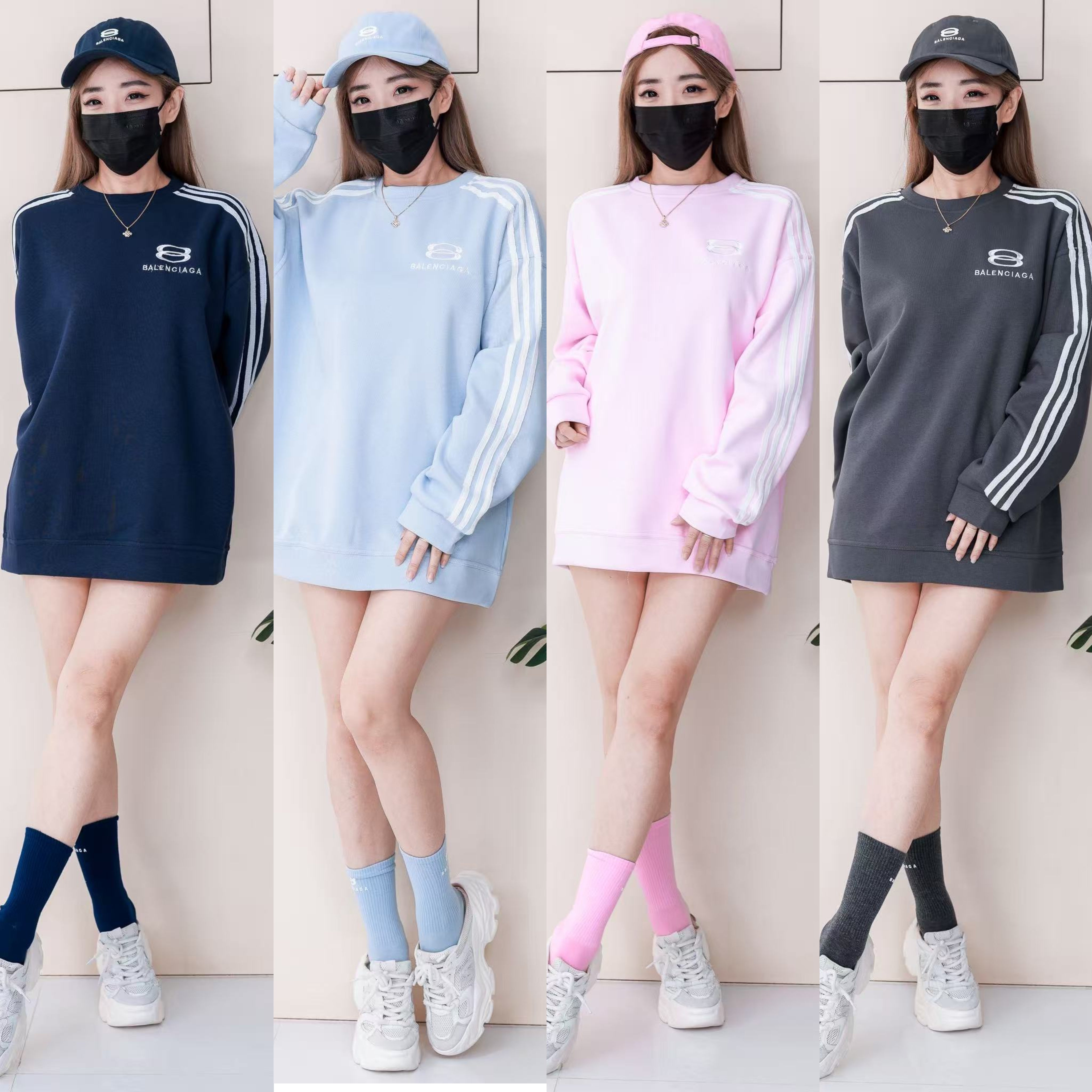 【O80112】高品质三件套男女同款厚实卫衣棉Oversized 潮流时尚长袖上衣 ❤️❤️ 上衣👕➕帽子🧢➕袜子🧦*