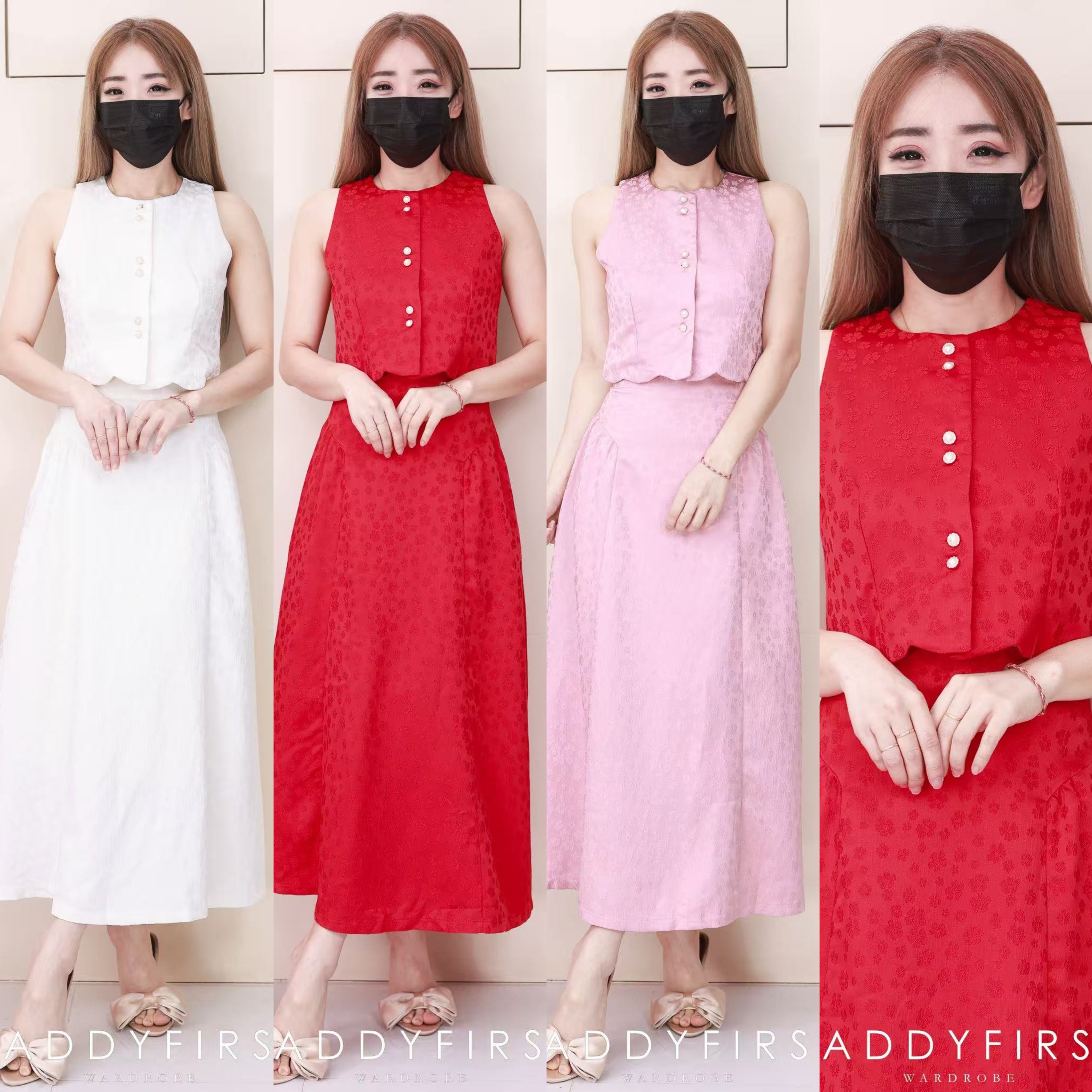 【SS98802】高品质两件式国风新中式旗袍套装 无袖上衣➕高腰长裙 ❤️❤️