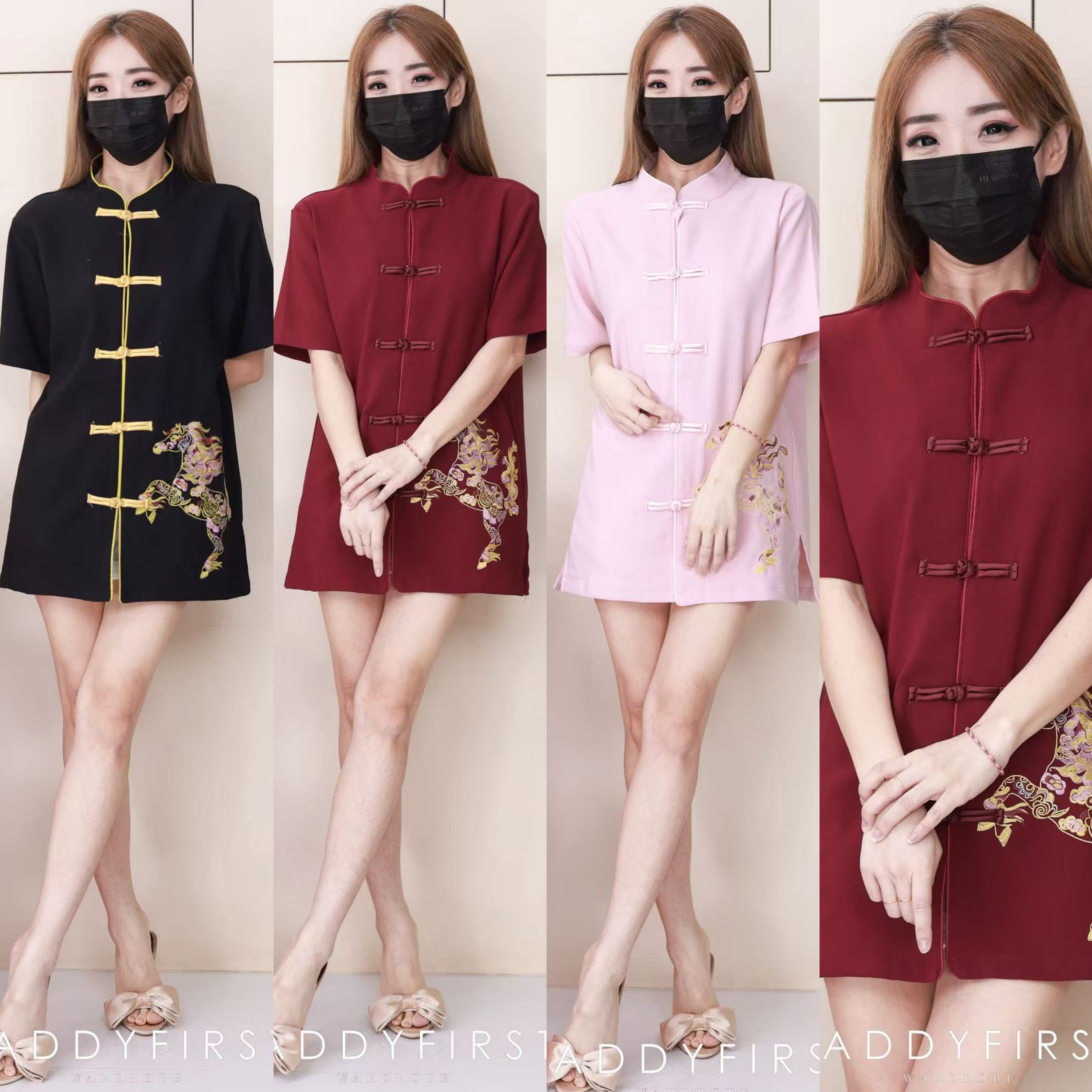 【T55353】【补厂家现货⚡️⚡️】高品质【男装】高端大气重工刺绣奔腾马图国风唐装提花旗袍上衣 ❤❤