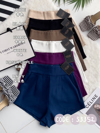 【S3352】独家爆款休闲简约罗马高腰百搭短裤，有口袋【A-R3-C4】