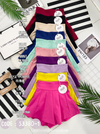 【S3380】【LFW独家小圆饼】高品质阔腿蓬蓬百褶显腰西装高腰百搭短裤，内层包臀防走光里布短裤 ❤️❤️【A-R3-C3】