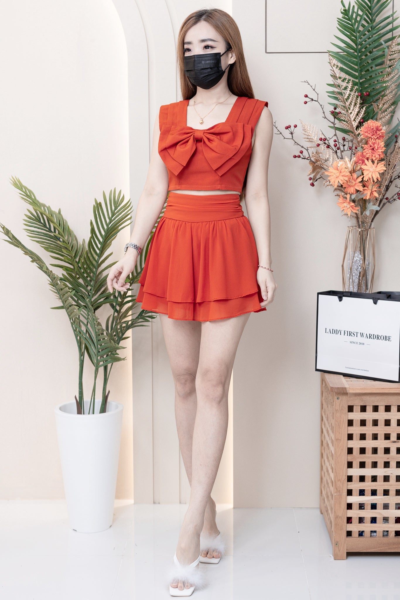 【S681131】‼️爆单王再次到货‼️【独家小圆饼】高质量西装拼雪纺蓬蓬高腰裙子【A-R3-C4】