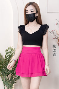 【S681131】‼️爆单王再次到货‼️【独家小圆饼】高质量西装拼雪纺蓬蓬高腰裙子【A-R3-C4】