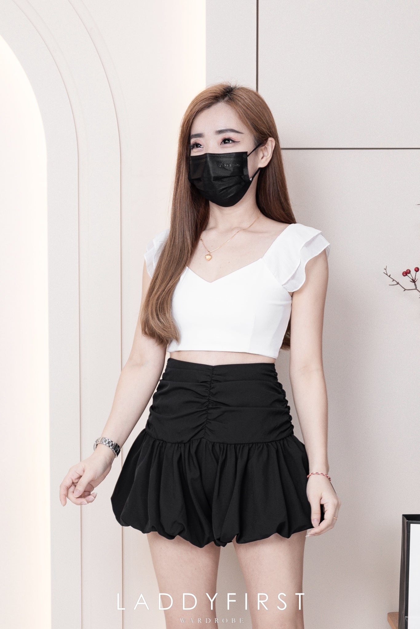 【S3362】【网站福利款✨】独家爆款收腰显瘦皱褶雪纺灯笼高腰短裤 ❤️❤️【A-R3-C2】