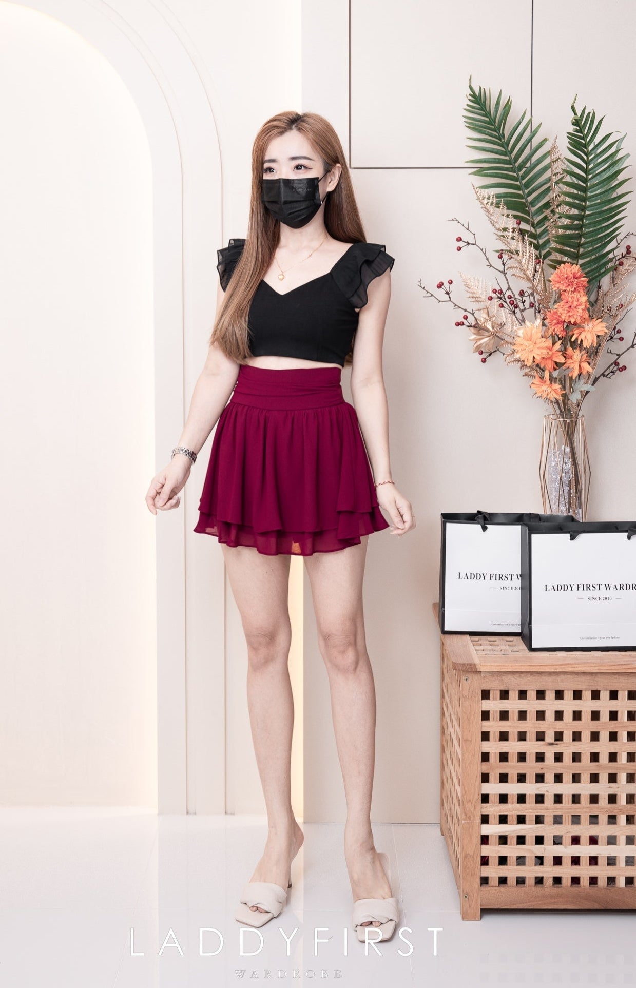 【S681131】‼️爆单王再次到货‼️【独家小圆饼】高质量西装拼雪纺蓬蓬高腰裙子【A-R3-C4】