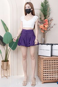 【S3362】【网站福利款✨】独家爆款收腰显瘦皱褶雪纺灯笼高腰短裤 ❤️❤️【A-R3-C2】