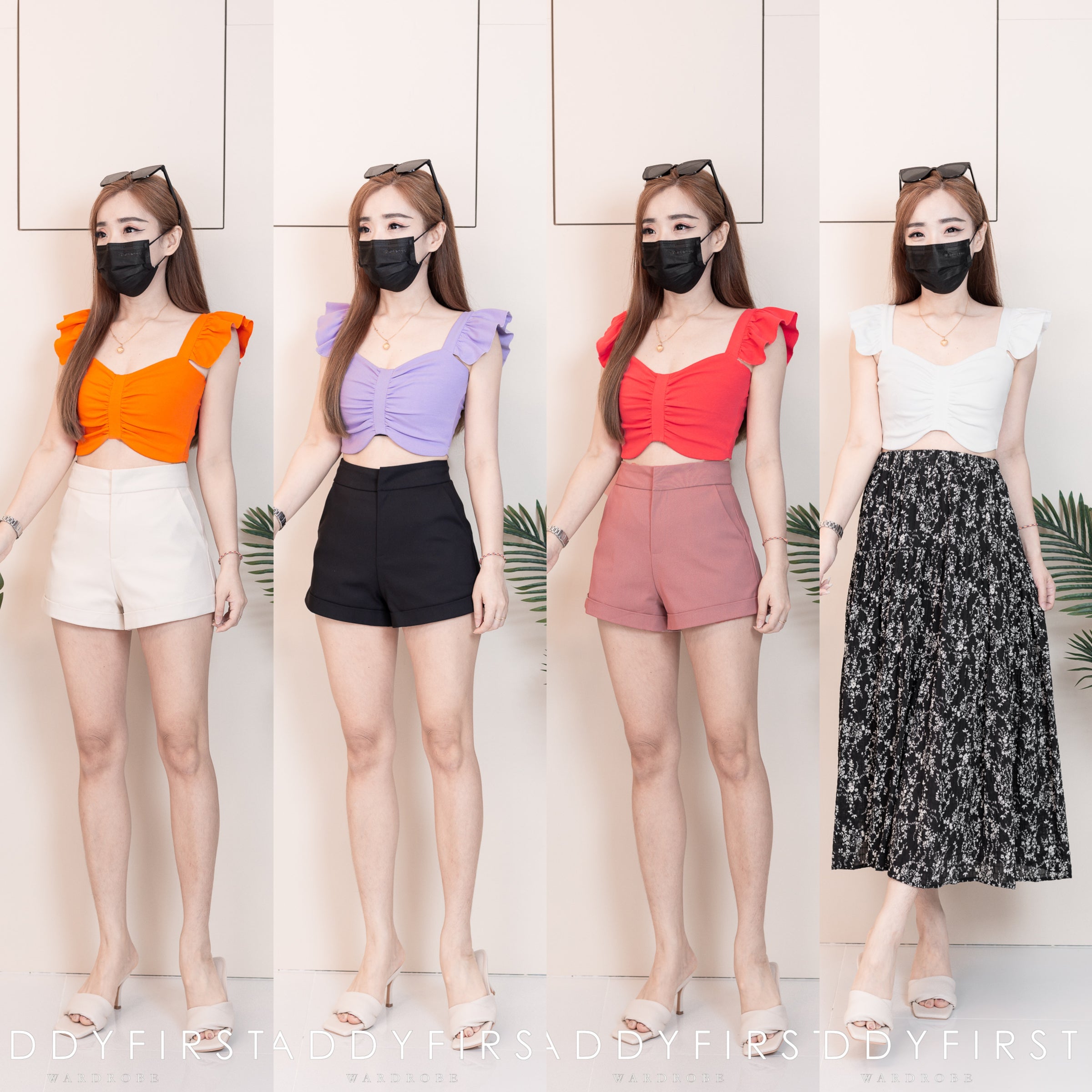 【T3373】独家爆款无袖荷叶边皱褶设计纯棉百搭时装上衣 ❤❤ 【C-R3-C4】