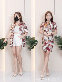 【D3313】独家爆款国潮仙鹤高端唐装旗袍连身裙子【B-R3-C2】