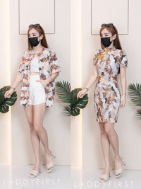 【D3313】独家爆款国潮仙鹤高端唐装旗袍连身裙子【B-R3-C2】