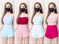 【T3398】V领小皱褶设计细带无袖纯棉弹力内搭上衣 ❤❤ 【B-R2-C4】