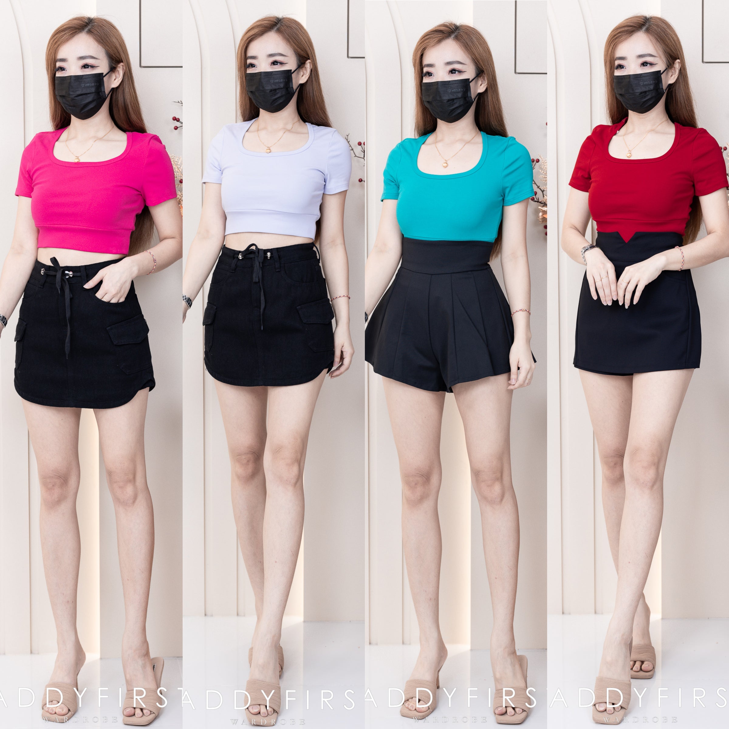 【T3369】独家爆款大U领短袖纯棉弹力休闲百搭上衣【A-R1-C3】