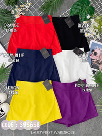 【S95658】【网站福利款✨】不规则西装高腰百搭裤裙，前裙后裤有口袋 【A-R1-C5】