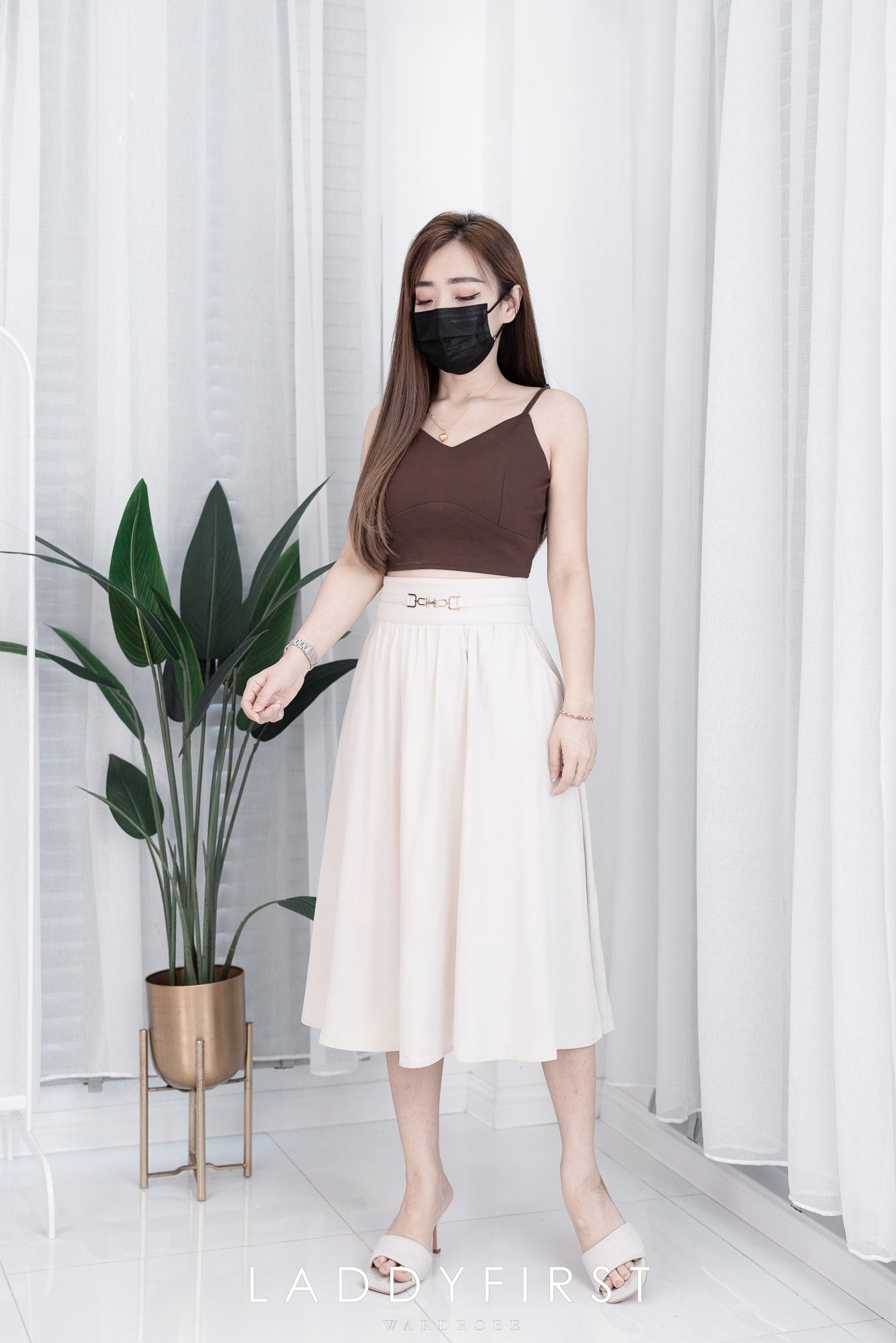 【T14152】高质量V领无袖肩带罗马上衣，肩带可自行调节【A-R1-C4】