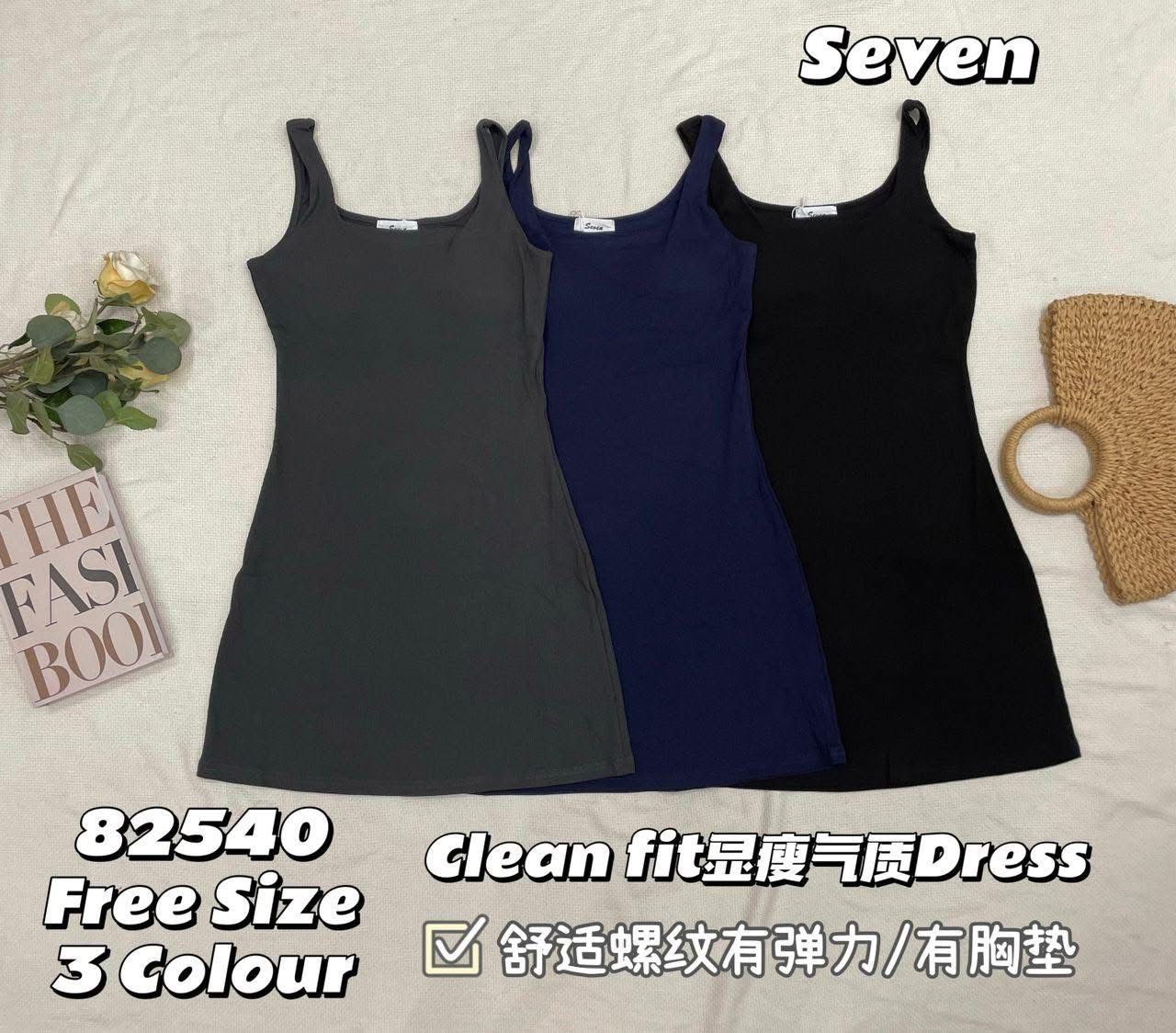 【D82540】高品质带胸垫螺纹弹力无袖慵懒连身裙子 ❤❤
