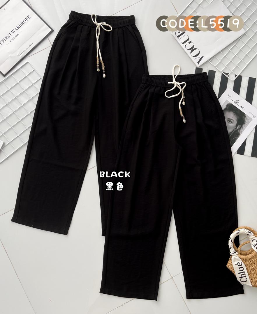 【L5519】高品质松紧腰弹力西装垂感阔脚高腰百搭长裤，有口袋 ❤️❤️ 【A-R1-C1】