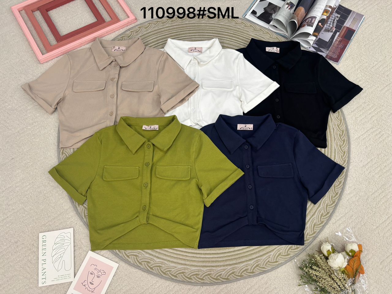 【T110998】高品质纯棉弹力翻领短袖百搭上衣 ❤️❤️