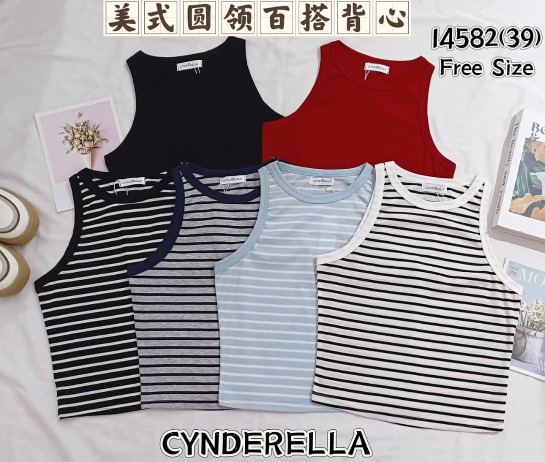 【T14582 / 9171】高品质纯棉弹力无袖百搭上衣 ❤️❤️