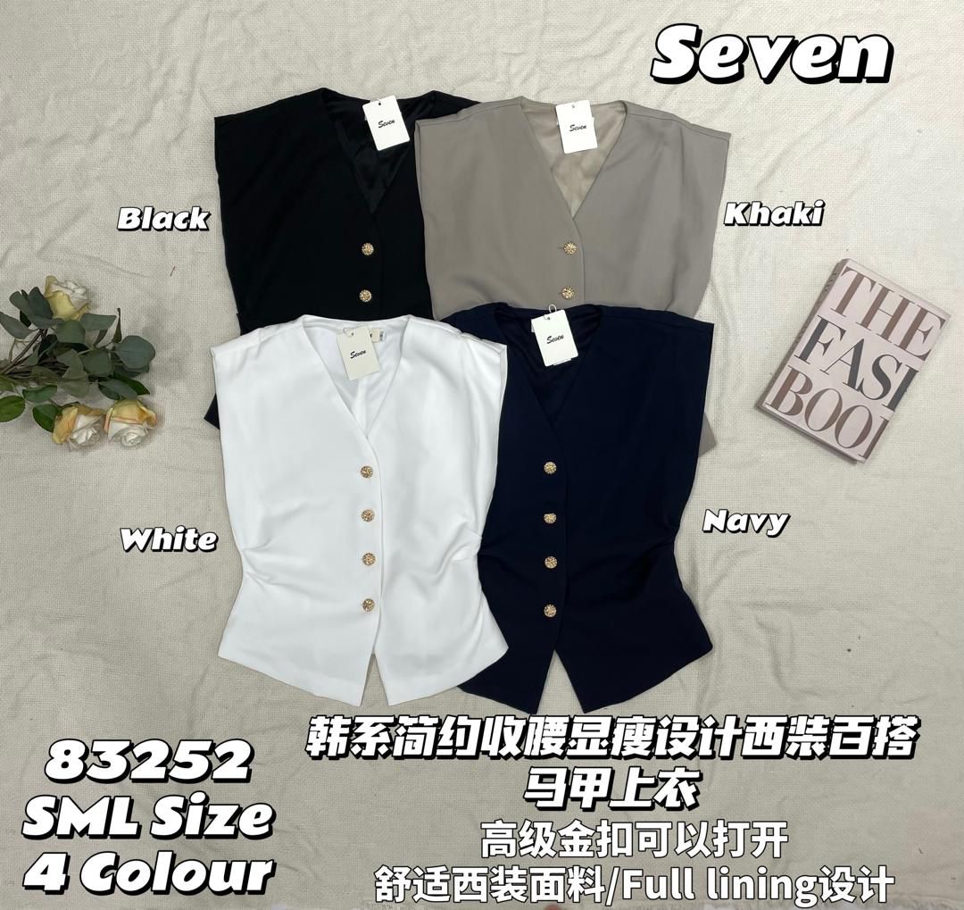 【T83252】高品质韩系简约收腰显瘦设计西装马甲上衣 ❤️❤️