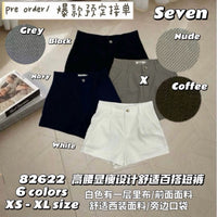 【S82622-1】⚡补货预订款⚡高品质西装极简简约A字百搭高腰短裤，有口袋 ❤️❤️