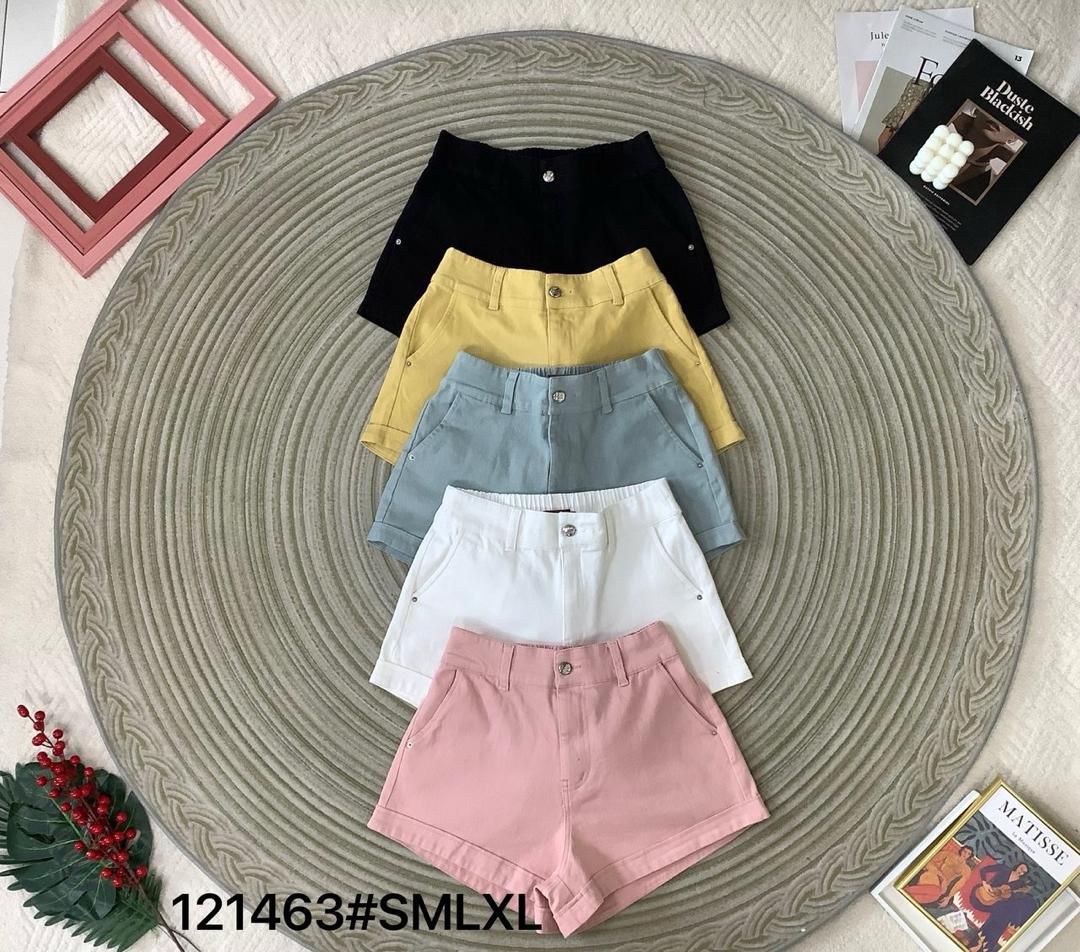 【S121463-1】⚡补货预定款⚡高品质COTTON JEANS牛仔弹力高腰百搭短裤，后腰伸缩弹力，有口袋 ❤️❤️