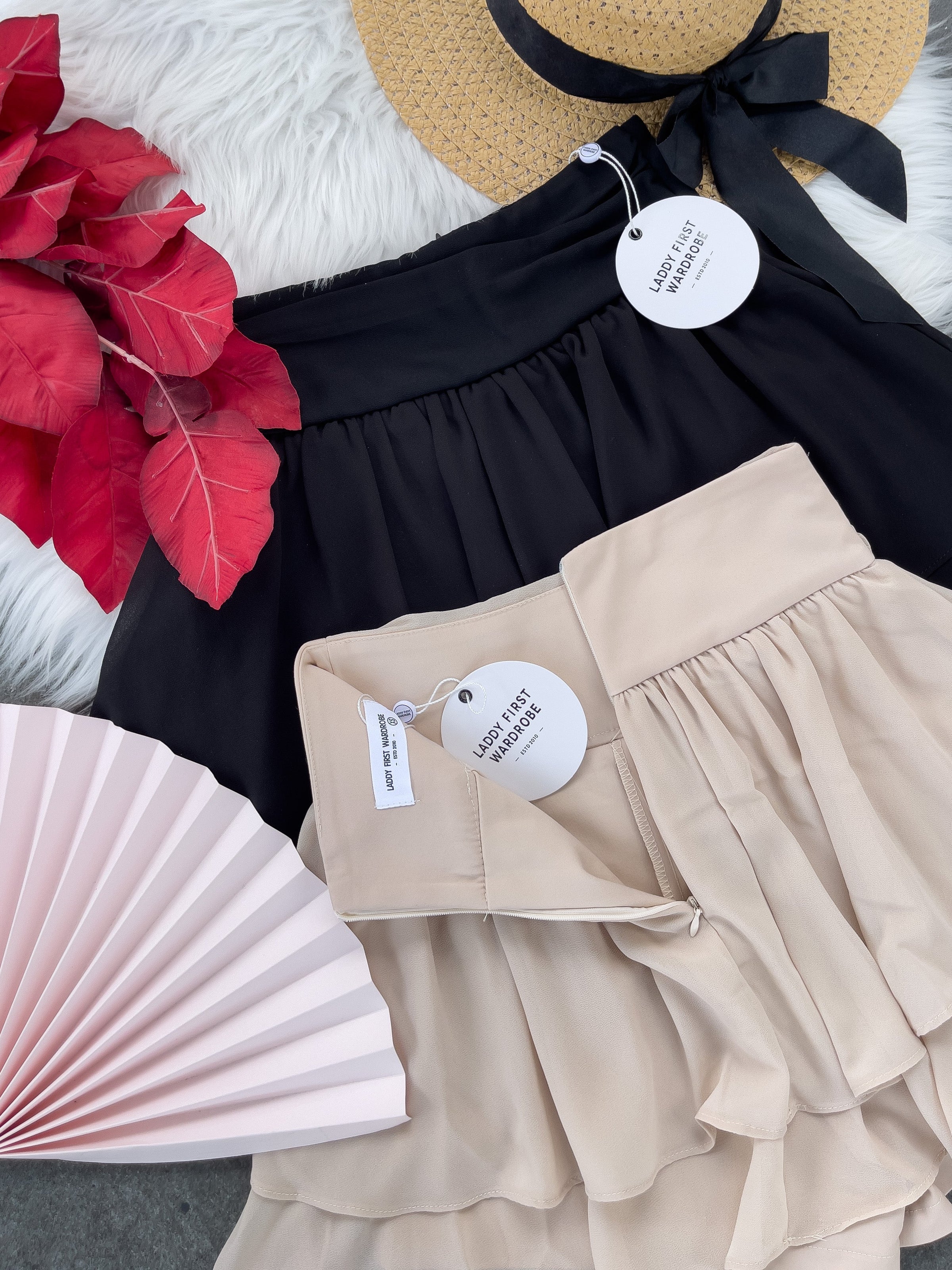 【S681131】‼️爆单王再次到货‼️【独家小圆饼】高质量西装拼雪纺蓬蓬高腰裙子【A-R3-C4】