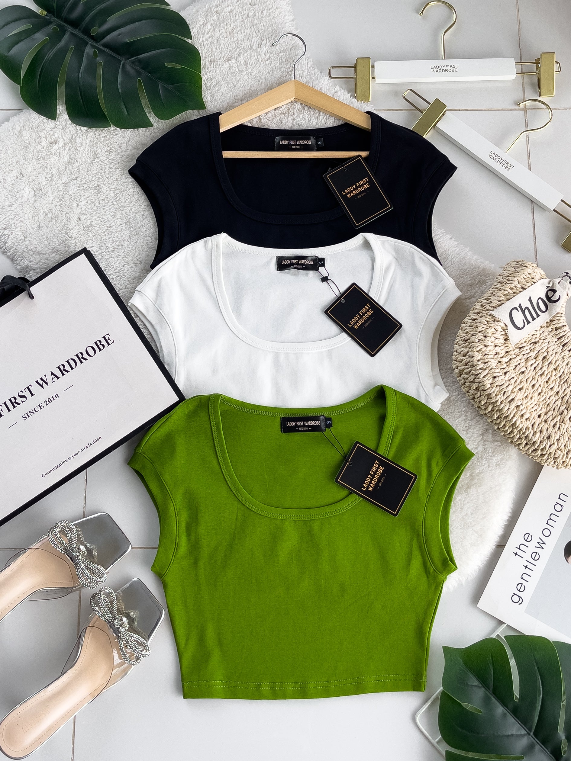 【T3475】LFW独家爆款高品质大U领纯棉弹力简约百搭出袖上衣 ❤❤ 【B-R2-C2】