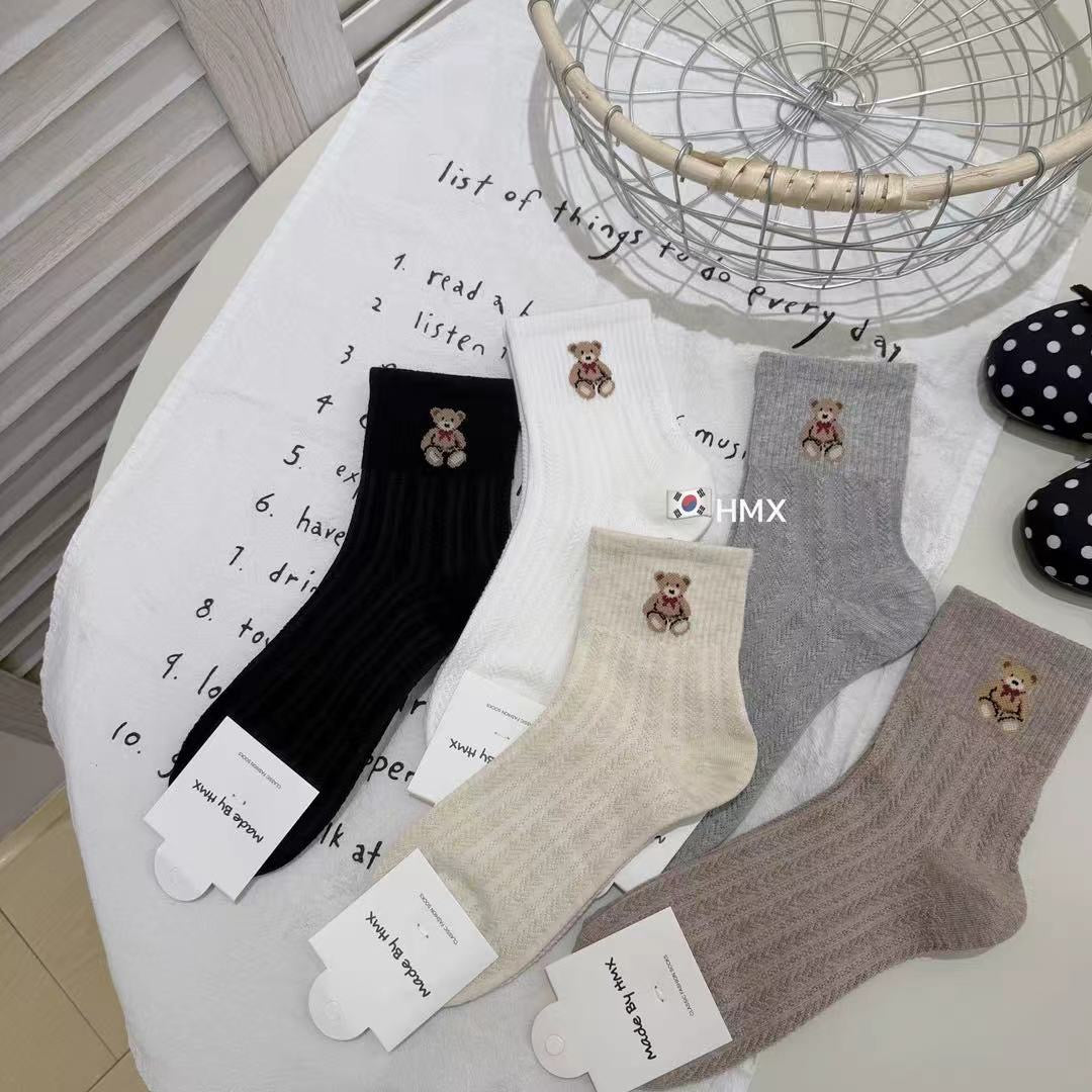 【P7267】✨现货✨高颜值INS风熊熊🐻袜子 🧦【XB03-B65】