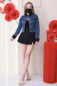 【JK3460】【LFW独家小圆饼】高品质COTTON JEANS精致纽扣翻领长袖百搭牛仔外套 ❤❤