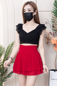 【S681131】‼️爆单王再次到货‼️【独家小圆饼】高质量西装拼雪纺蓬蓬高腰裙子【A-R3-C4】