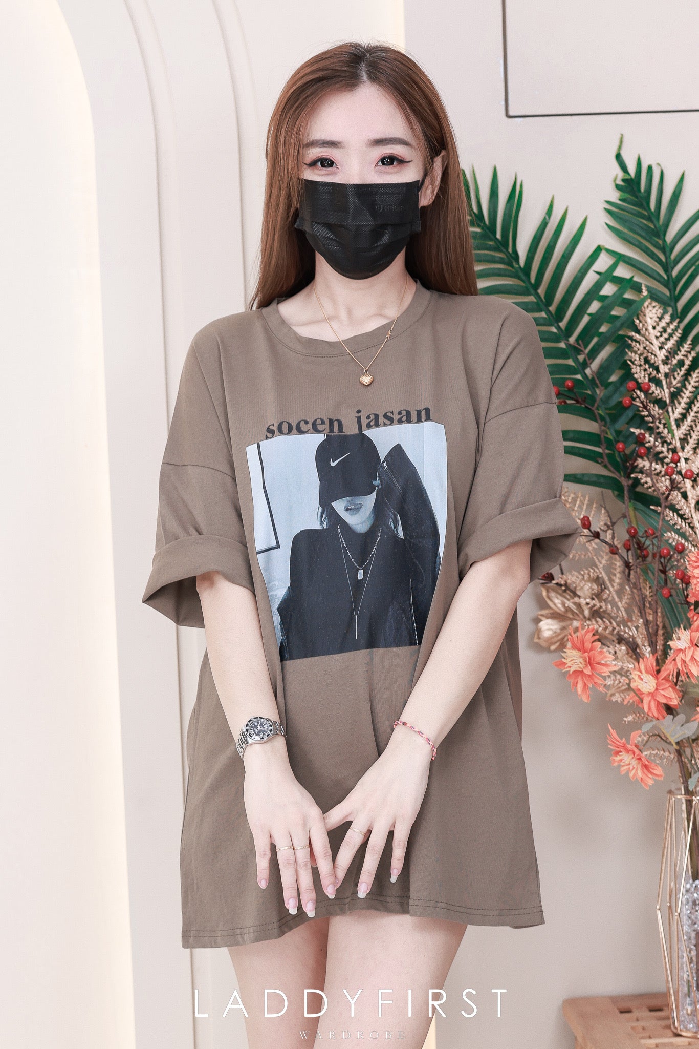 【O6163】韩版纯棉圆领短袖男女同款Oversized 上衣【A-RU1】