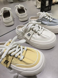 【R12-56】✨现货✨高品质气质真皮厚底休闲松糕半包鞋子 👟