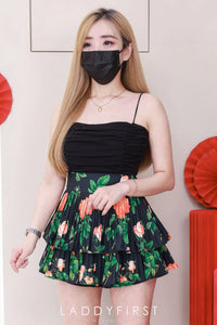 【S68135】【LFW独家小圆饼】【直播间搭配】双层蛋糕百褶荷叶边高腰显瘦西装裙子，内层防走光短裤 ❤️❤️ 【C-R3-C5】