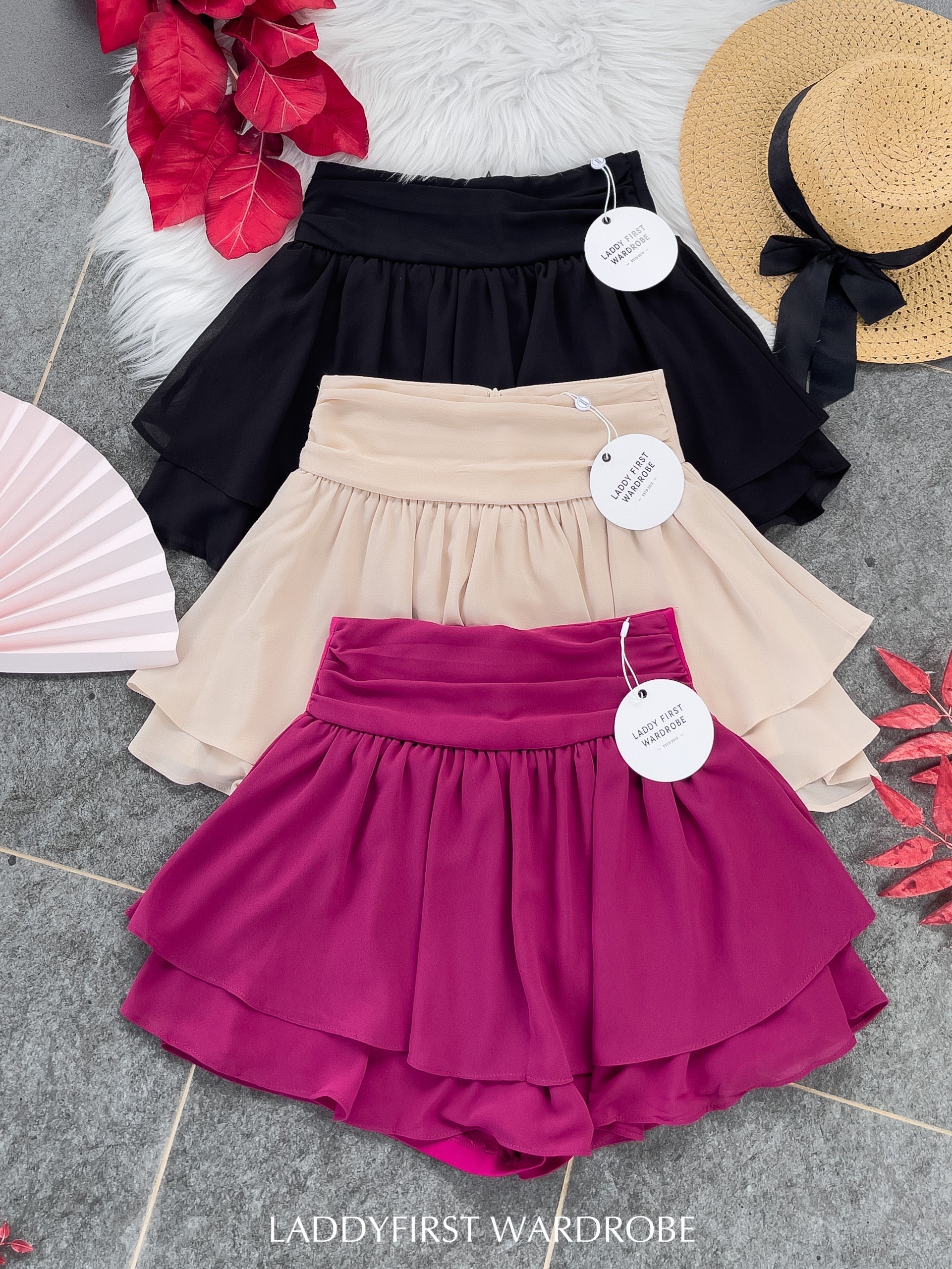 【S681131】‼️爆单王再次到货‼️【独家小圆饼】高质量西装拼雪纺蓬蓬高腰裙子【A-R3-C4】