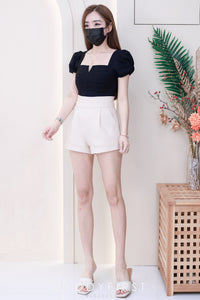 【S6422】✨独家爆单王✨ 独家定制款高品质简约日常西装万能高腰阔腿百搭短裤，有口袋 后中拉链 ❤️❤️ 【D-R1-C4】