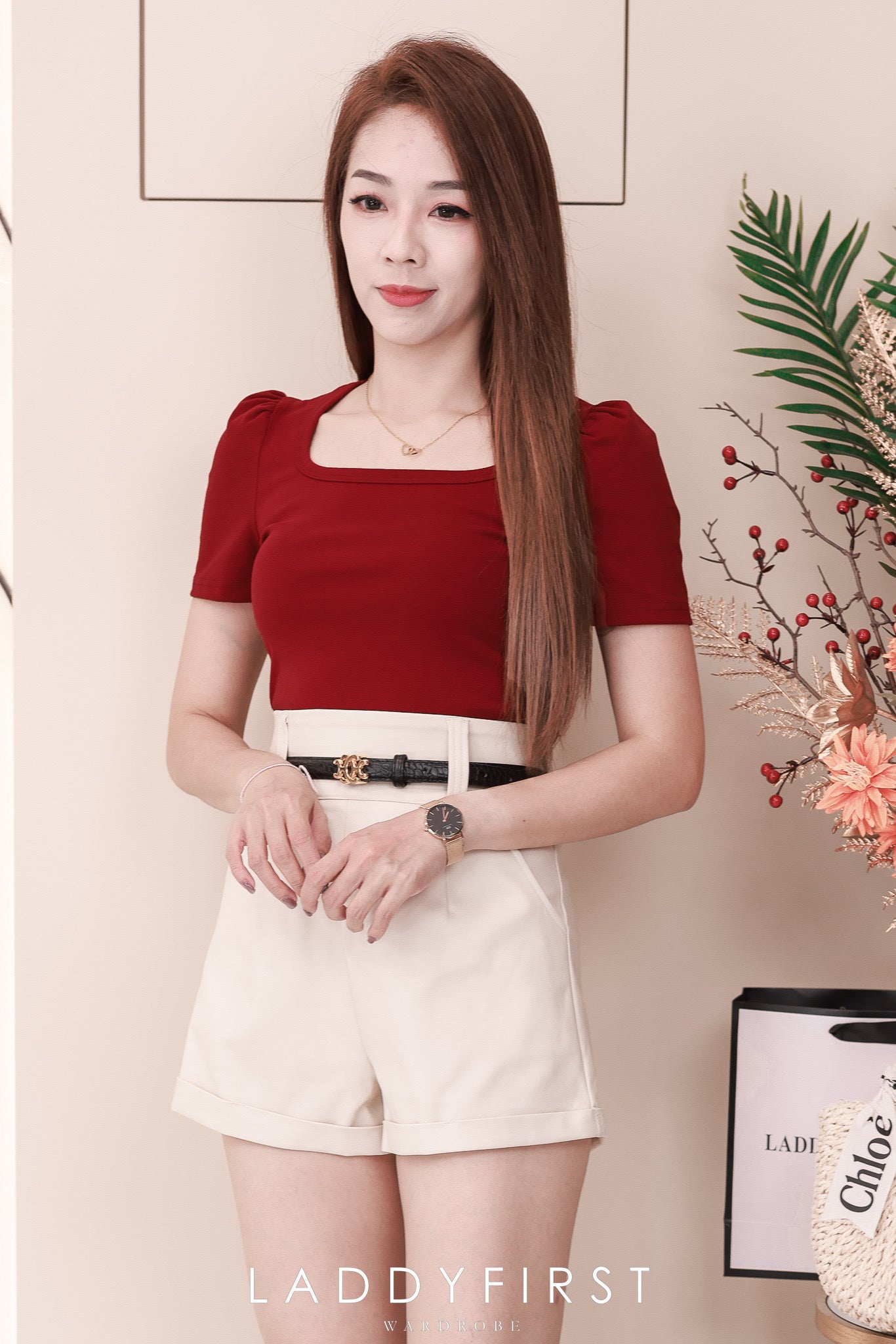 【T3329】独家爆款方领短袖纯棉弹力简约休闲百搭上衣 ❤️❤️ 【A-R3-C2】