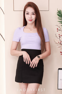 【T3329】独家爆款方领短袖纯棉弹力简约休闲百搭上衣 ❤️❤️ 【A-R3-C2】