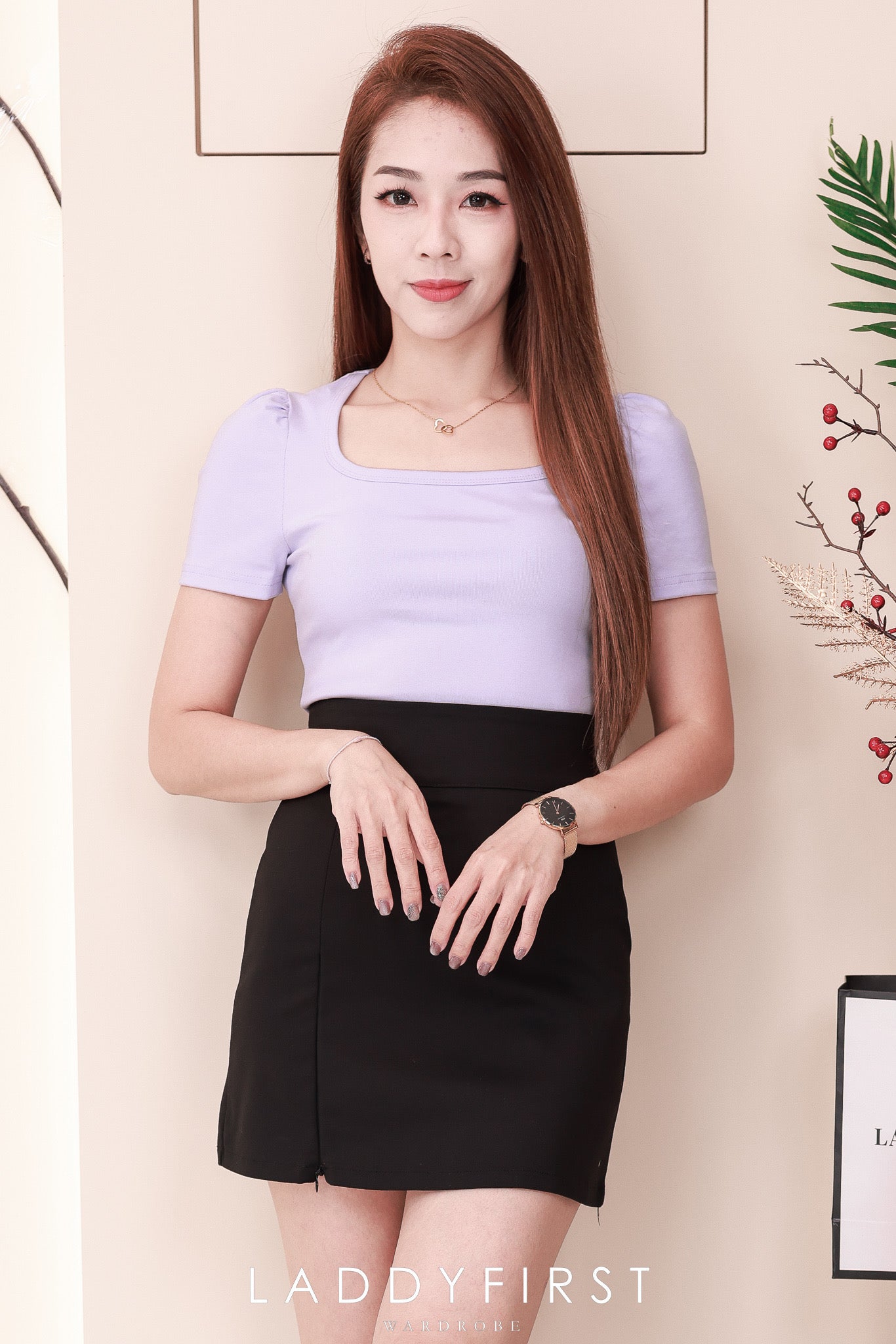 【T3329】独家爆款方领短袖纯棉弹力简约休闲百搭上衣 ❤️❤️ 【A-R3-C2】