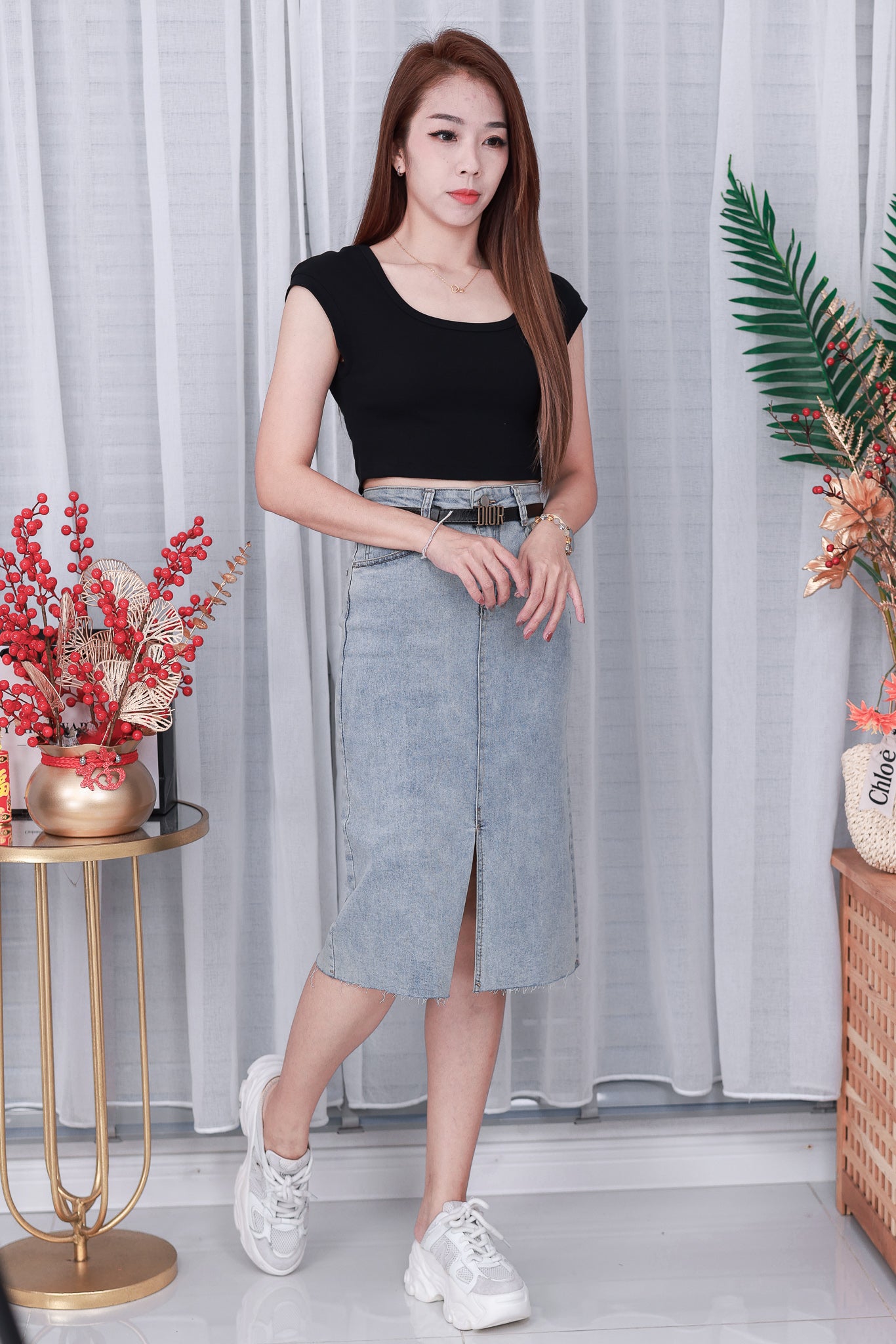 【T3475】LFW独家爆款高品质大U领纯棉弹力简约百搭出袖上衣 ❤❤ 【B-R2-C2】